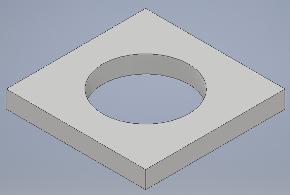 CAD de arandela cuadrada